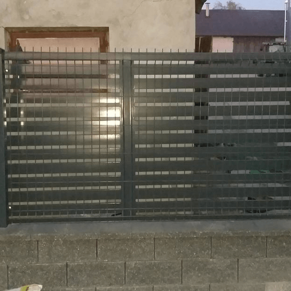 Ogrodzenie panelowe, brama palisadowa